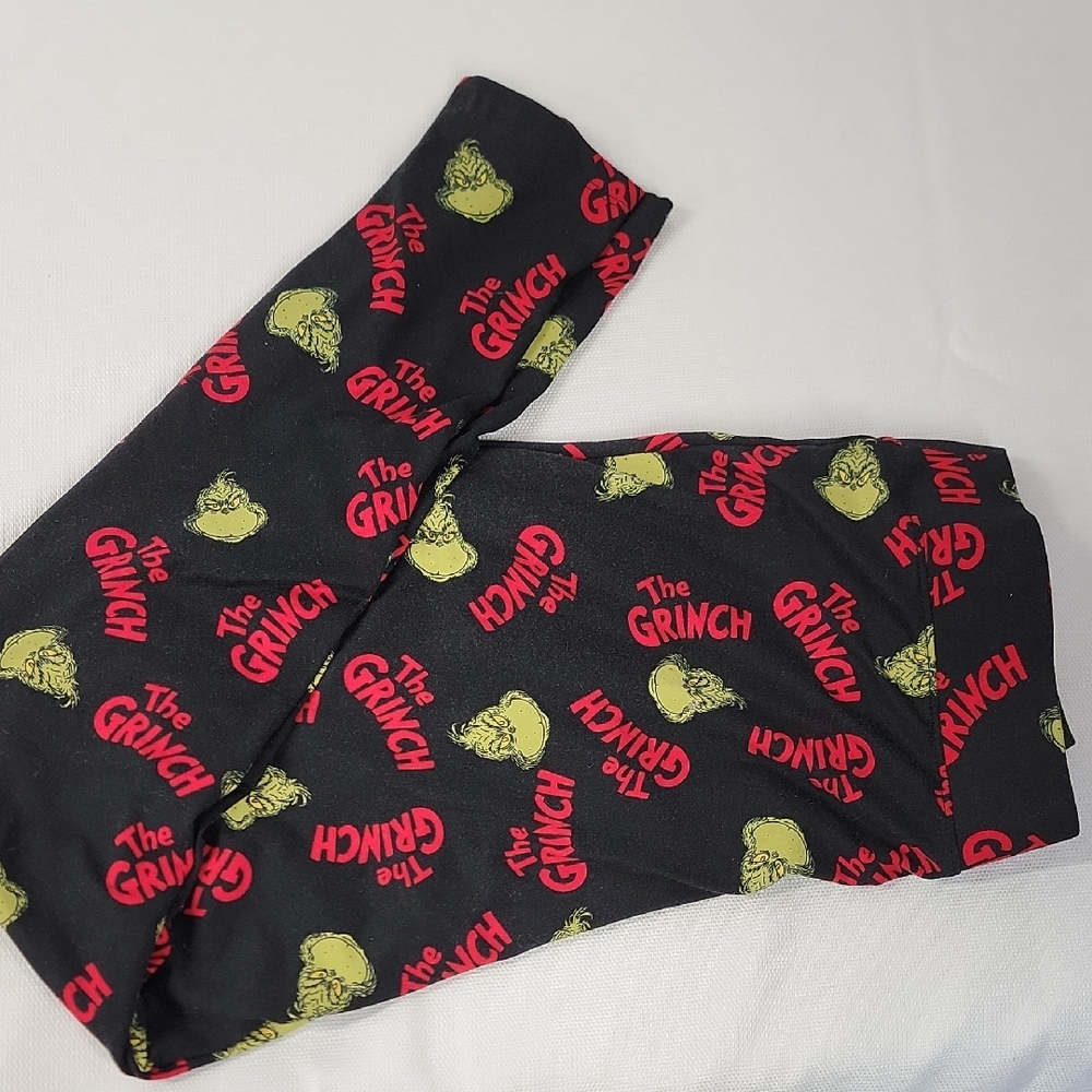 Womens Grinch Black and Red Leggings